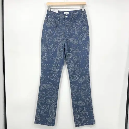 We Wore What The Icon Jean in Paisley Night Sky Size 27 Mid Rise Straight Leg NEW