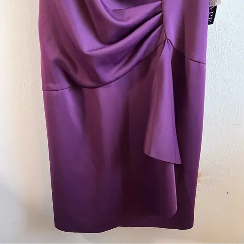 XScape Dress Plum (Purple) Short 3/4 Sleeve Scuba Dress w/ Side Ruche Sz 22W NWT