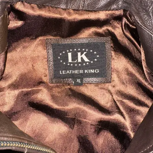 Leather King Leather Jacket Brown Size XL