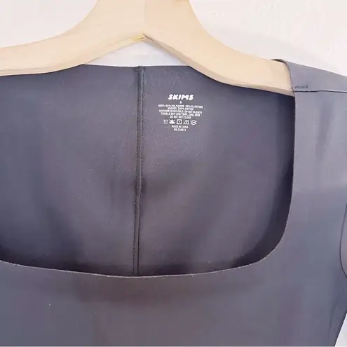 SKIMS Long Sleeve Scoop Neck Shaping Mini Dress Black