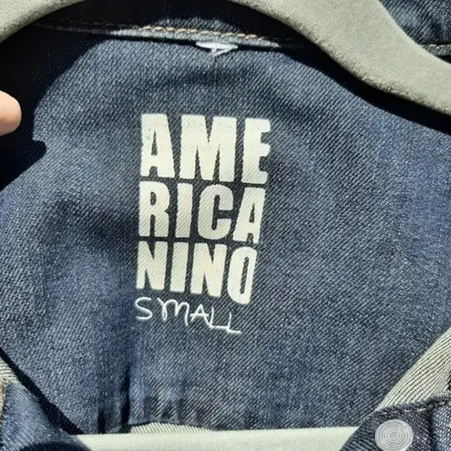 Americanino Blue Denim Jean Jacket Trucker Stretchy Cotton Elastane Size S