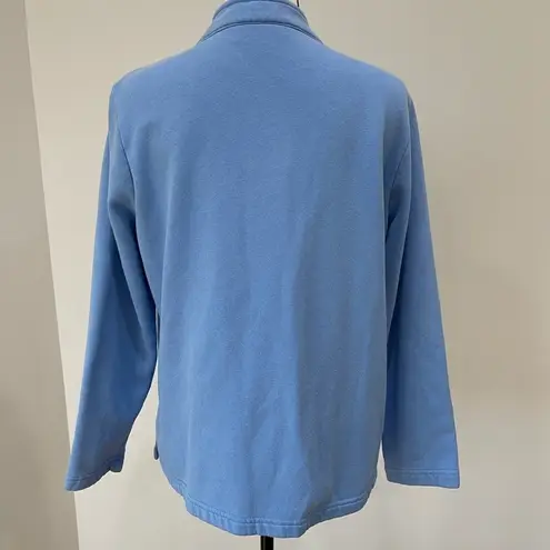 Breckenridge zippered sweatshirt blue snowflakes snowman cardigan jacket LP