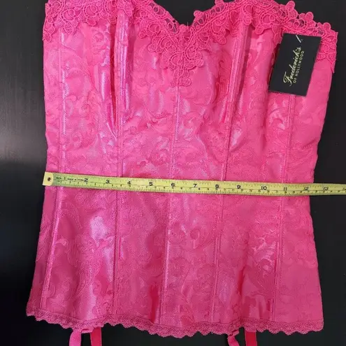 Frederick's of Hollywood Corset Size 34 NWT Lingerie Pink Corset with Garters 