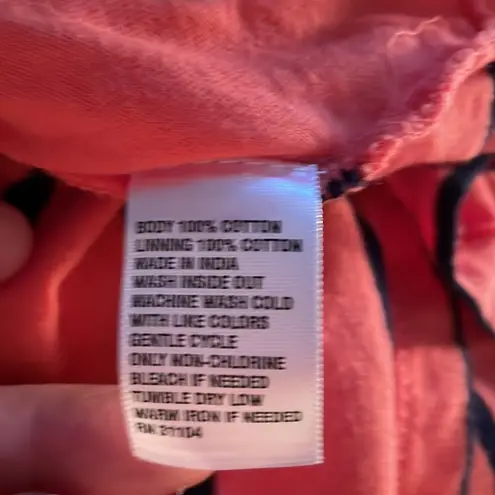 kim rogers Melon Colored with Navy Blue Stripes Mock Tank Top with Cardigan XL