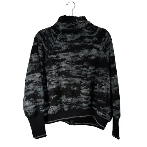 Athleta  Tugga Sherpa Jacket Full Zip Fog Camp Black Camo Womens Plus Size 1x