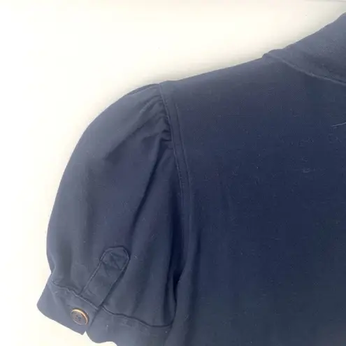 Marc by Marc Jacobs Y2K Puff Short Sleeve Polo Top Blouse Women's Medium Navy Blue Twee