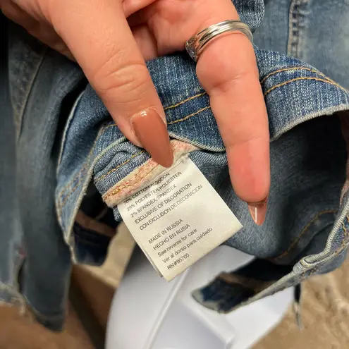 Plugg Y2K Vintage Button Down Lightweight Denim Jacket Medium M Skater Girly Blue