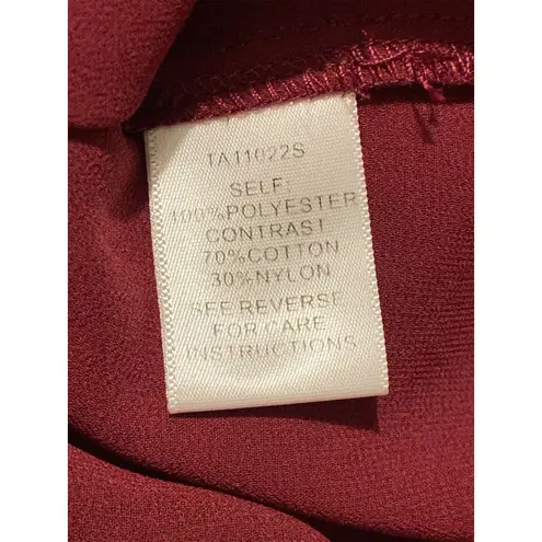 Aakaa Blouse Size M Red Color Long Sleeve Lightweight