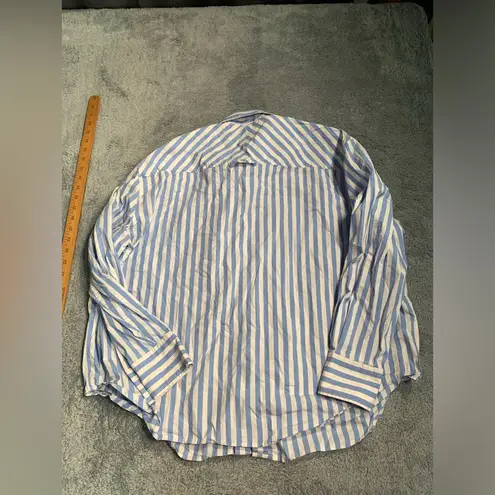 AYR blue white striped button down shirt XL