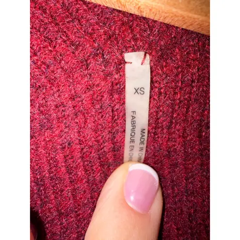 margaret o'leary Hooded Cashmere Wrap Sweater Sz XS Red Fairytale Cozy