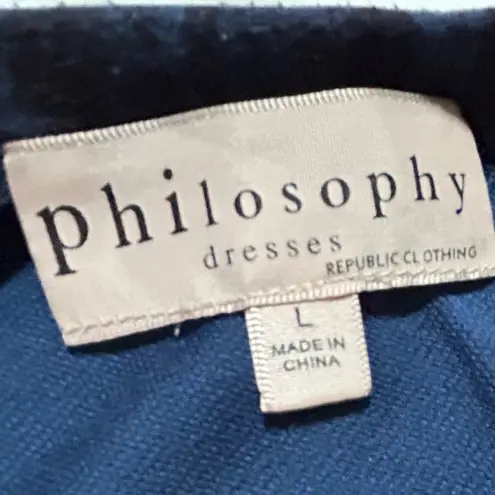 Philosophy Blue & Black Midi dress size L