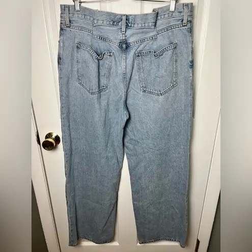 AGOLDE  Womens Dax Upsized Wide Leg Pleated Light Wash Jeans in Sideline 31