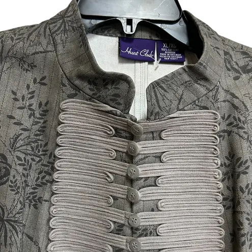 Hunt Club Vintage  Jacket Sz XL Gray Military Equestrian Coastal Cowgirl Western