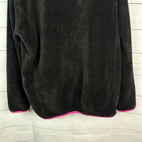 Breast Cancer Awareness Fleece Zip Up Sweater Jacket Womens size 2X Pink Ribbon Black
