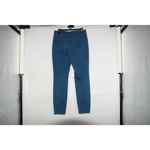 LOGO By Lori Goldstein Womens Straight Leg Jeans Blue Stretch Pockets Denim 10