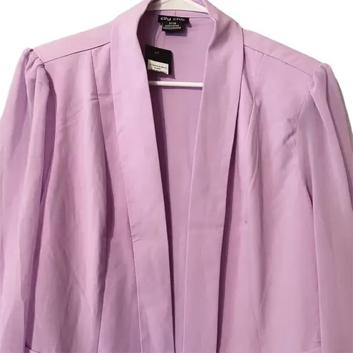 City Chic pleated cropped blazer in lilac 18 NWT