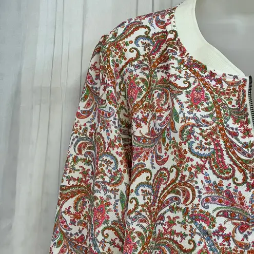 Ruff Hewn XL Paisley Zip Jacket Boho Floral Print Lightweight Bomber