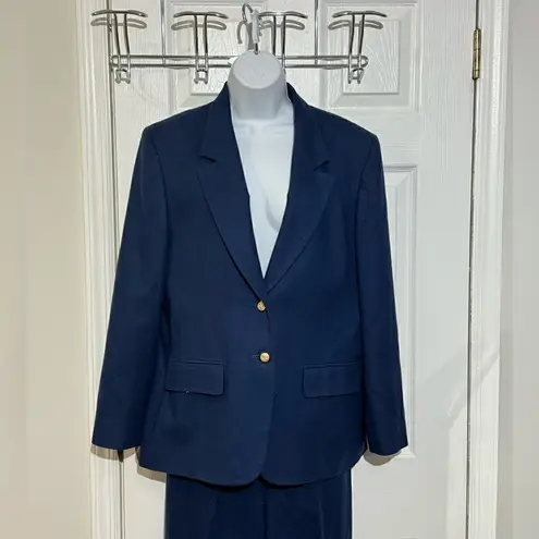 Pendleton Vintage 100% Wool Blue fully lined pants/Jacket suit Women's size 12
