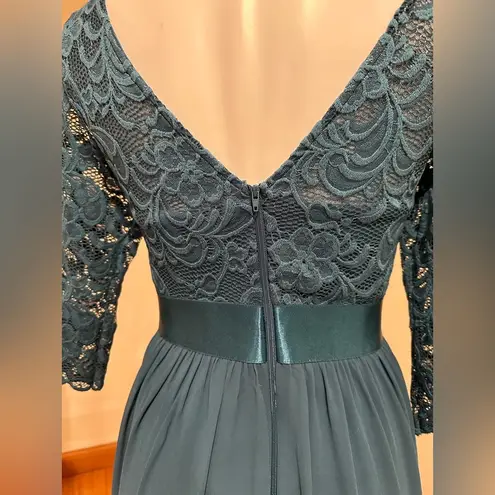 Ever Pretty Ever-Pretty ElegantTeal 3/4 Sleeve Empire Waist Maxi Bridesmaid Dresses …