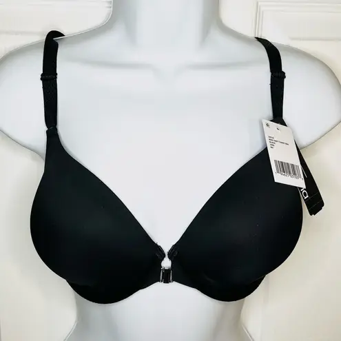 Felina  Body Soft Front Clasp Tshirt Bra Mesh Back Black 32DD