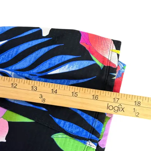 IBKUL Womens Rio Print aux Wrap Golf Skort Tropical Print Black Size L Vacation Size L