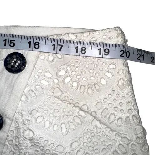 Tanya Taylor NWT Azalea Button Front White Eyelet Linen Skirt 16