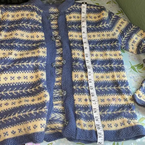 Vintage 90s Norwegian Wool Fair Isle Cardigan Unisex Norway Size M
