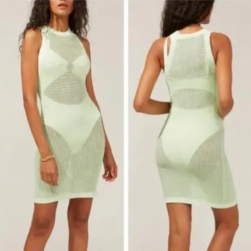 Solid & Striped The Carson Dress Mesh Swim Cover Up in Pistachio Size Small