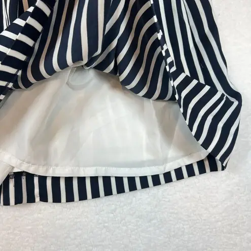 J. Crew Womens Nautical Midi Skirt Size 0 Mercantile Striped Pleated Blue White