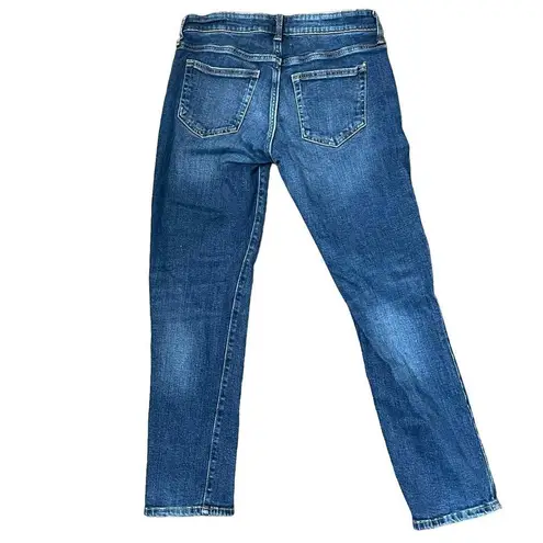 Gap Denim Girlfriend Ankle Jeans Medium Blue Washed Mid