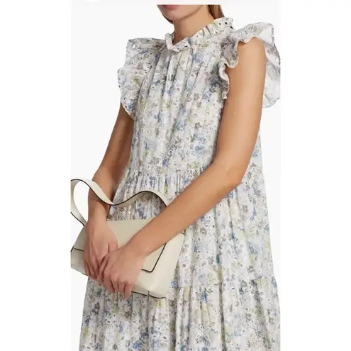 En Saison Eliza Floral Dress Size Small Midi Ruffle Tiered Eyelet