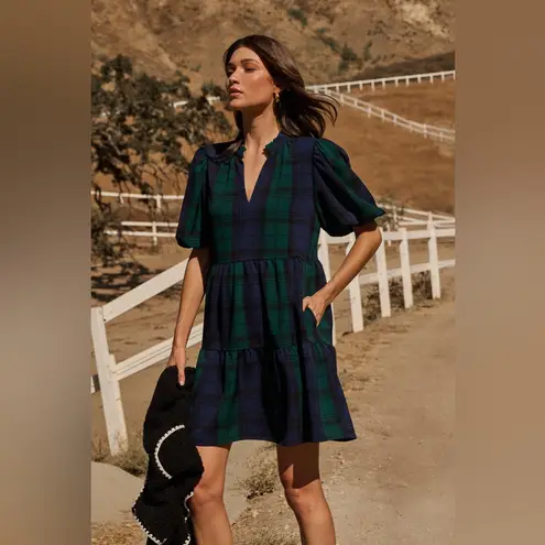 Tuckernuck Sugarlips plaid babydoll dress ruffle tiered holidays hudson jacey splice tartan