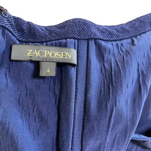 Zac Posen Navy Blue Halter-Neck Sheath Midi Mermaid Dress