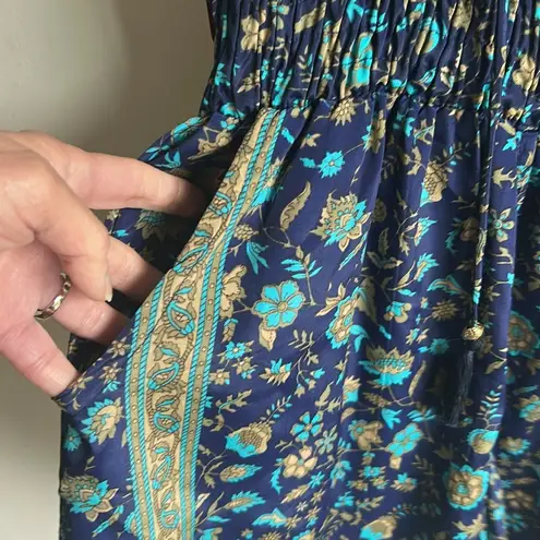 Evereve RAGA Floral Sapphire Blueprint Romper Size XS NWT