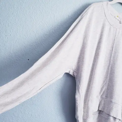Zella  Carey Crewneck High/Low Sweatshirt In Heathered White