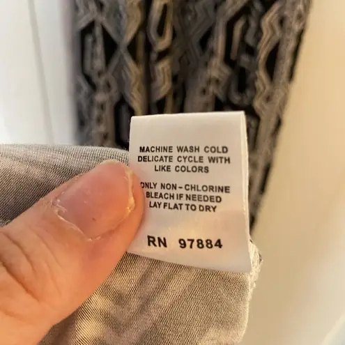 Tart New W/o Tags Black Geometric Ikat Print Black and White Convertible Maxi Dress