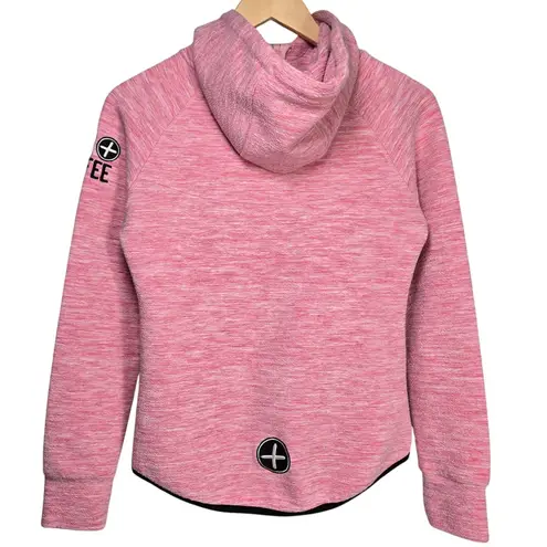 Gym + Coffee Pink Fleck Heathered Full Zip Hoodie Jacket Athleisure Women Small