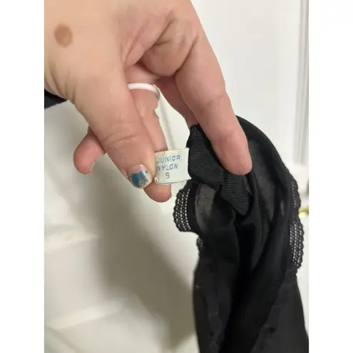 VTG 50s Lucite Kayser Black Nylon Slip Skirt Dark Romantic Whimsigoth Size S/M