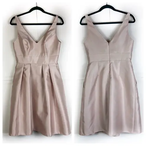 Alfred Sung  V Neck A Line Sleeveless Cocktail Dress Cameo Light Pink Size 8 D768