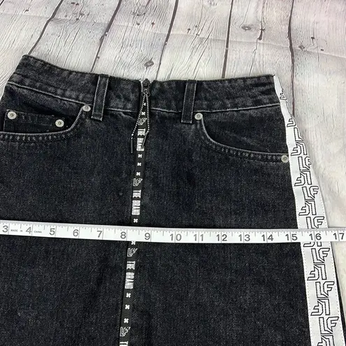 LF  The Brand Black Branded Denim Mini Skirt. Size 26. Like New Condition.