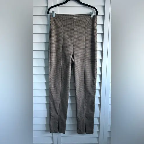 Anthropologie | Favorite Daughter The Suits You Split Hem Plaid Legging Pants Brown Size 8