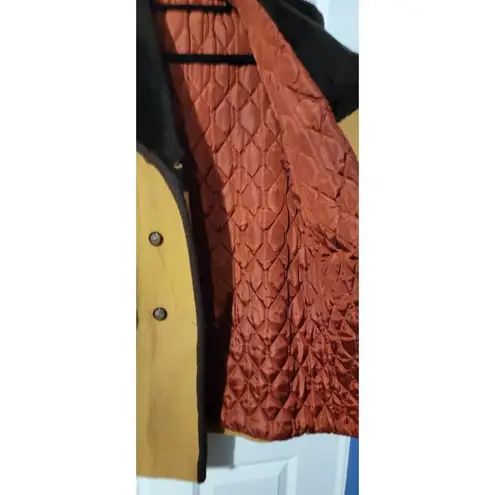 Vintage 50's / 60's Martins Tan Wool Jacket Mink Fur Collar Quilted Lining RARE Size M