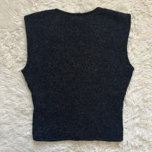 Vintage Sweater Vest InWear Design Kirsten Teisner 100% Shetland Wool Gray M Size M