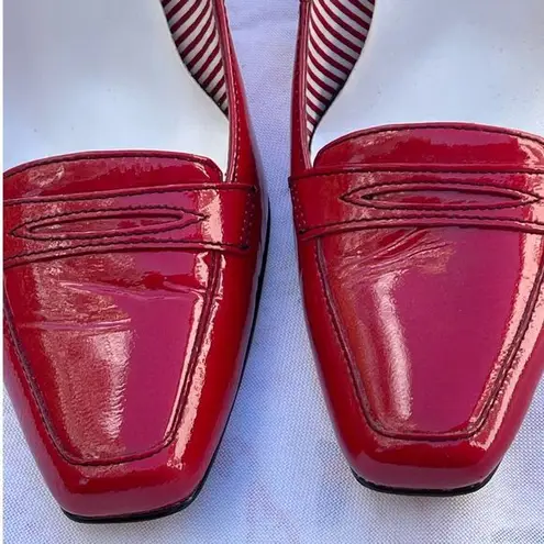 Anne Klein  size 7.5 red patent leather heels .