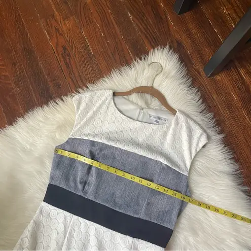 Sandra Darren Textured Striped Sheath Dress Sleeveless by Size 8