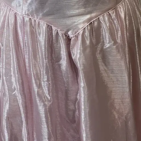 Gunne Sax Vintage 80's Bo Peep Pink Satin Southern Belle Prom Dress Size 11