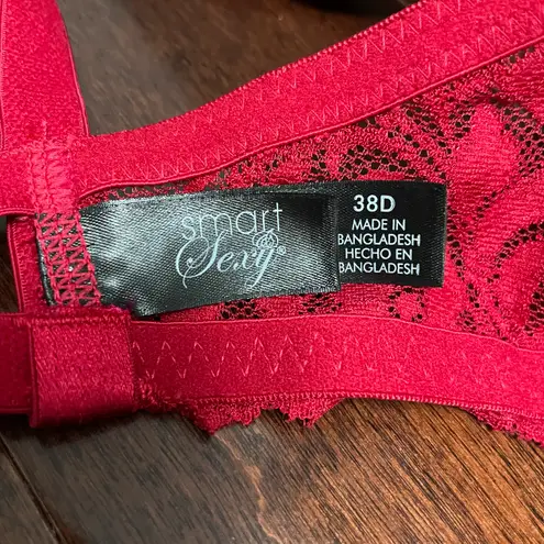 Smart & Sexy NWT Red Lace Bra Size 38D