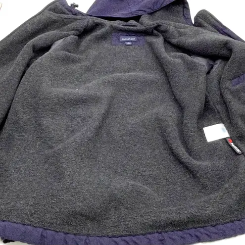 Lands' End Womens M Windbreaker Fleece Lined Jacket Full Zip Hooded Purple Size M