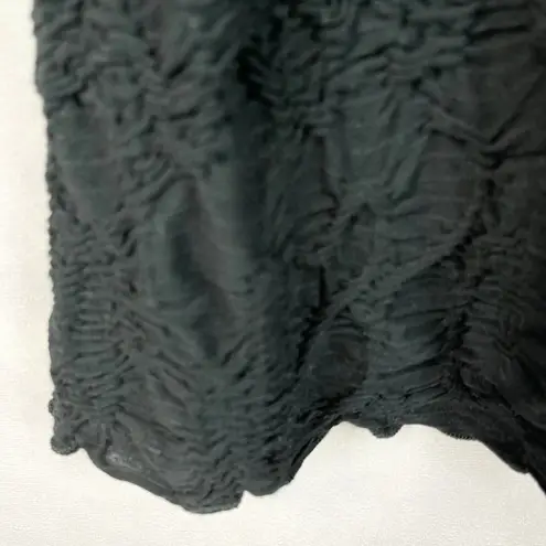 Snoskins Womens Crinkle Top M Black Textured USA Stretchy Packable Travelcore Size M