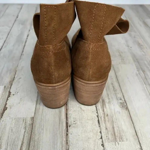 BP  Women's Tan Suede Foldover Block Heel Ankle Booties Size 10M - Image 4
